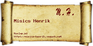 Misics Henrik névjegykártya